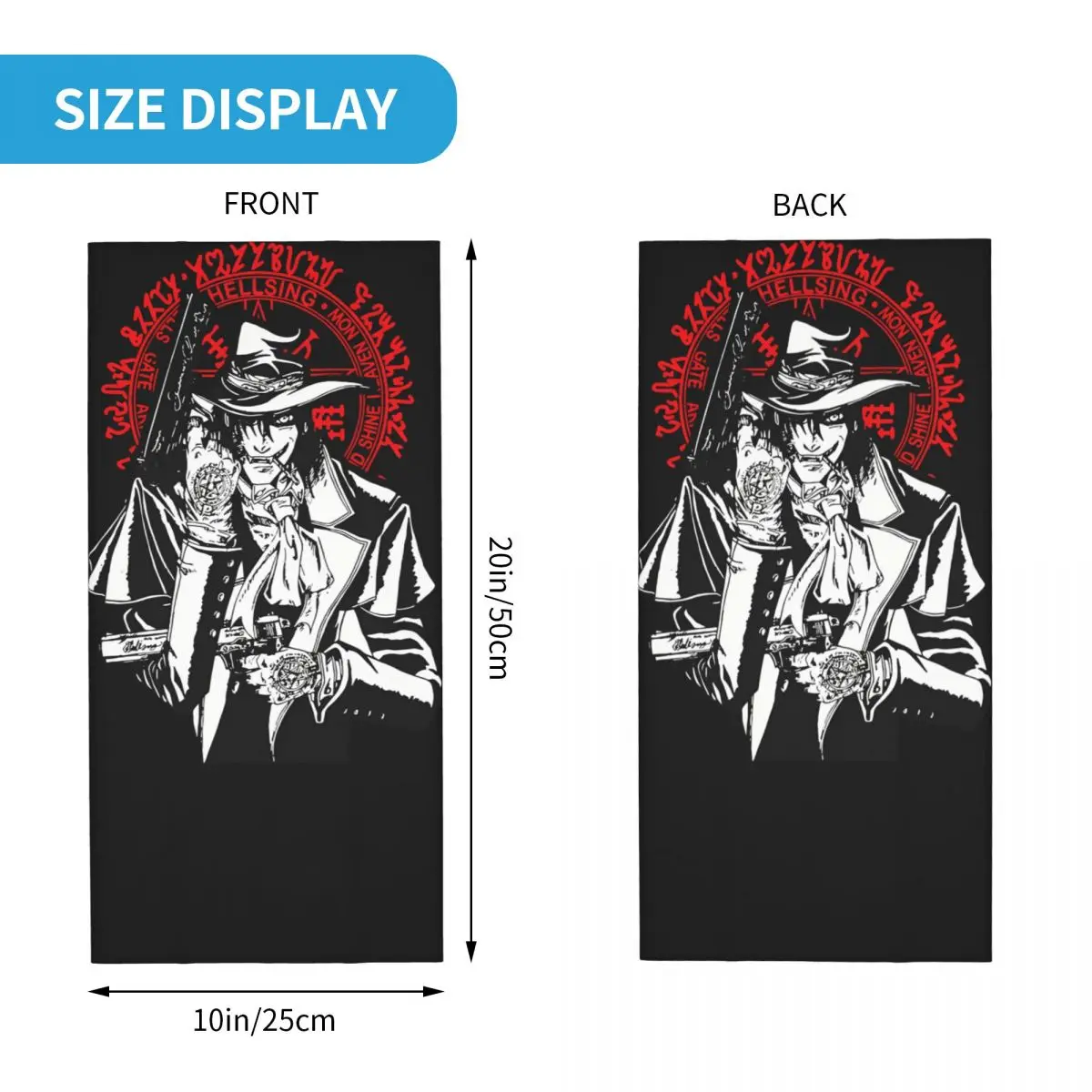 Hellsing Alucard Bandana Neck Cover Printed Motor Motocross Hellsing Face Scarf Running Unisex Adult Washable