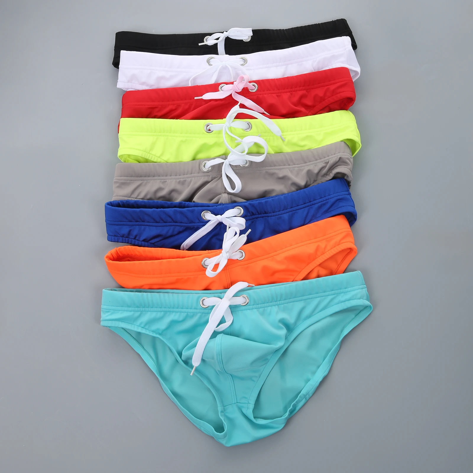 Herren-Slips mit niedriger Taille, Bikini-Unterwäsche mit Kordelzug, sexy Unterwäsche, weiche U-förmige Unterhose, lässiger Slip, klassisch für den Alltag – Detail 18