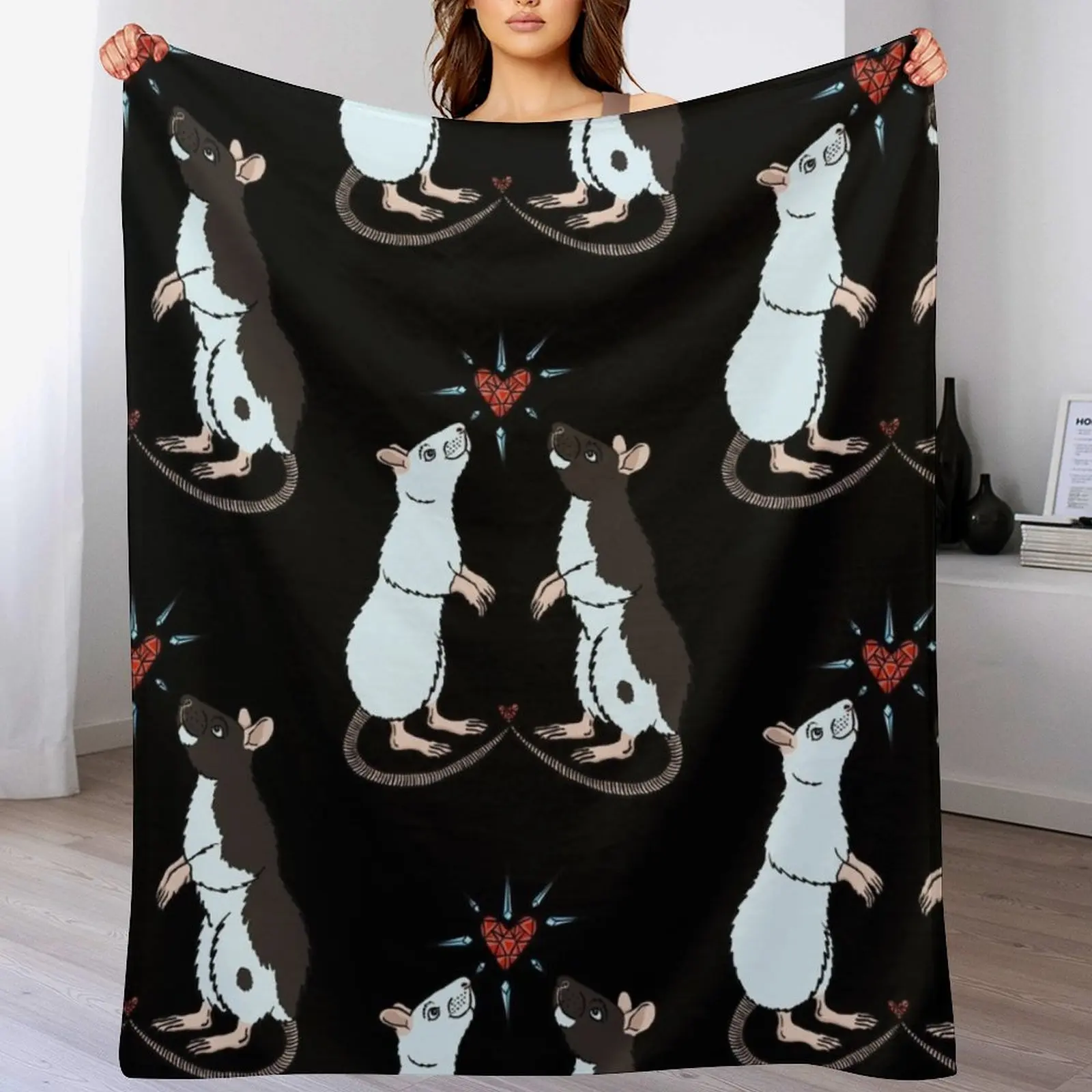 

Rat Lovers Throw Blanket Multi-Purpose For Sofa Thin Hairy Blankets