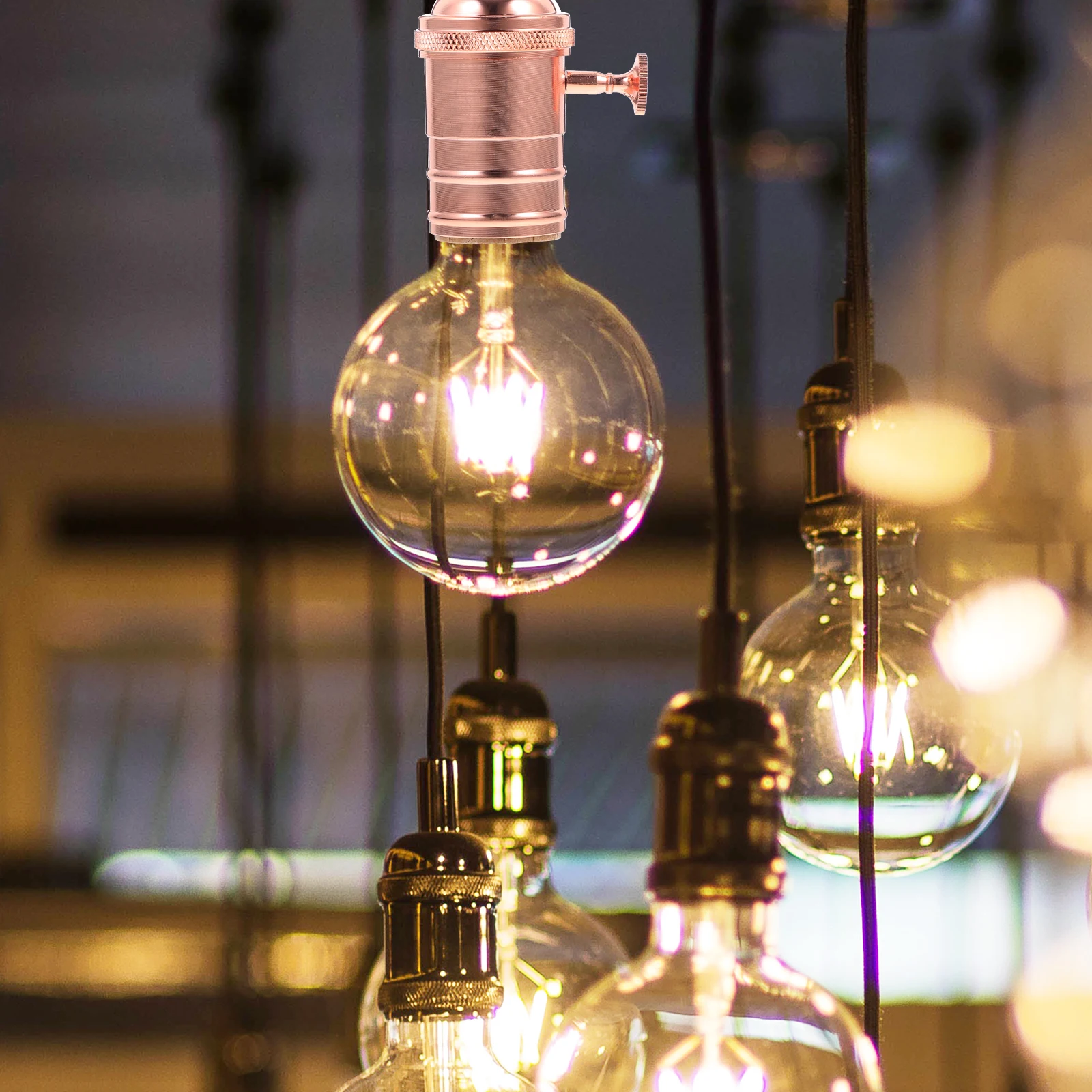 

Retro Lamp Holder Socket Light Bulb with Plug Replacement Adjustable Vintage Aluminum Fixture