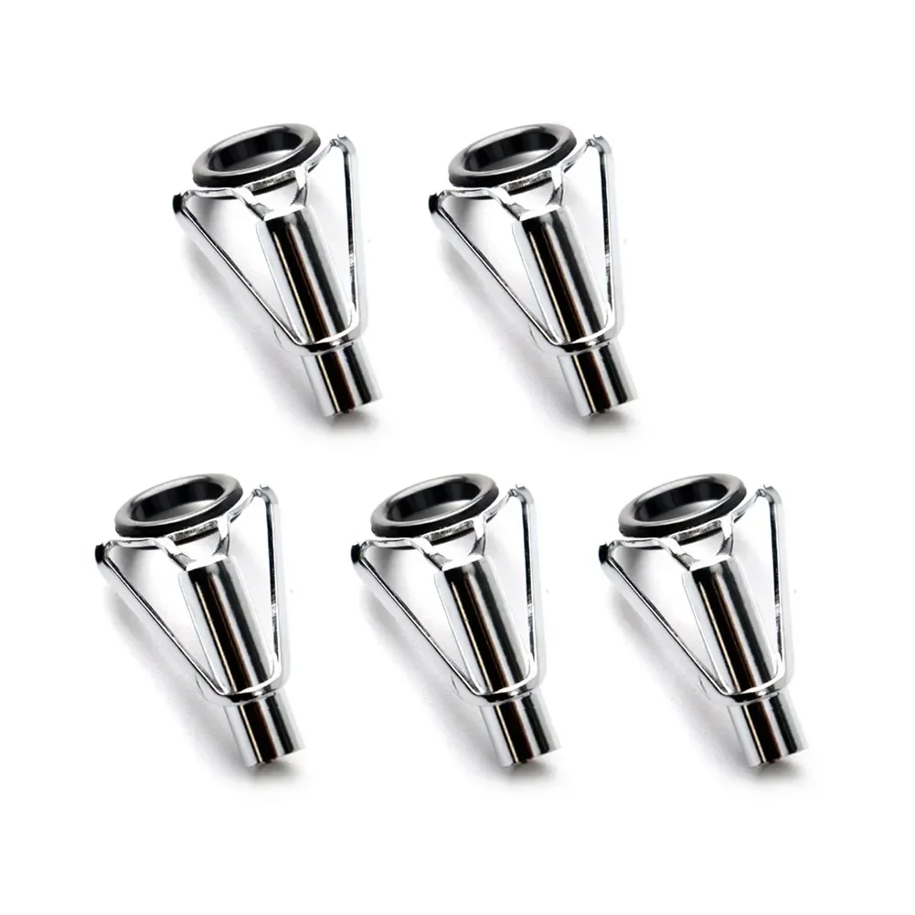 5pcs Durable Rod Tip Top Guide Ring For Spinning Casting Fishing Rod Building Repair Eye Line Ring Stainless Steel Frame