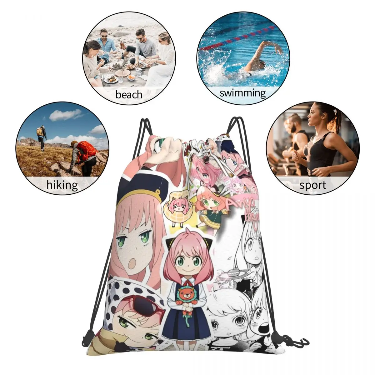 حقائب ظهر Kawaii Manga Spy X Family متعددة الوظائف برباط، حقيبة أشتات، حقائب كتب للمدرسة للرجال والنساء