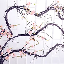 3M Artificial Flower Fake Plants Tree Rattan Cherry Branches Wall Hanging Trunk Flexible Vines For Home Wedding Garden DIY Decor
