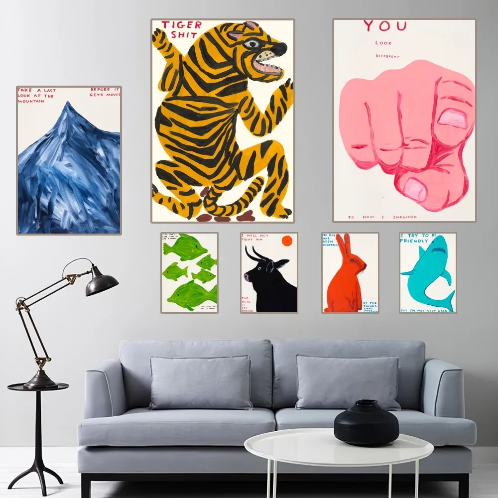 David Shrigley Art Poster Home Room Decor Aesthetic Art Wall Painting Stickers