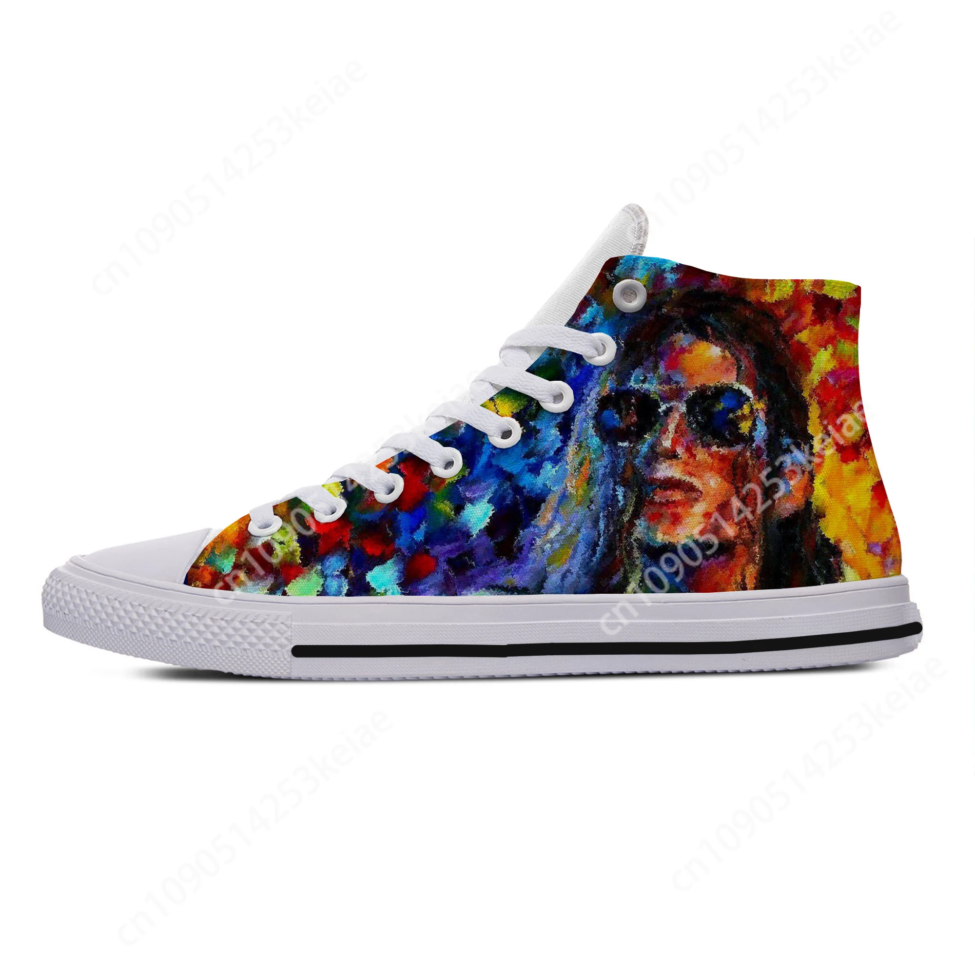 Hot Men Women Hip Hop Fashion Shoes Summer Mens King of Pop Michael Jackson Lightweight High Help Canvas Shoes Board Shoes