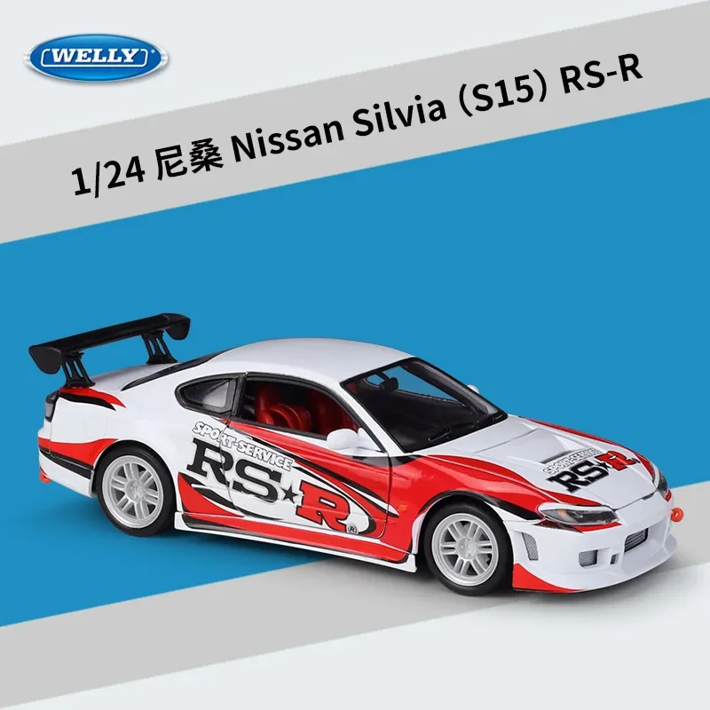 

WELLY 1:24 Nissan Silvia S15 RS-R Supercar Alloy Car Model Diecasts & Toy Vehicles Collect Car Toy Boy Birthday gifts B728