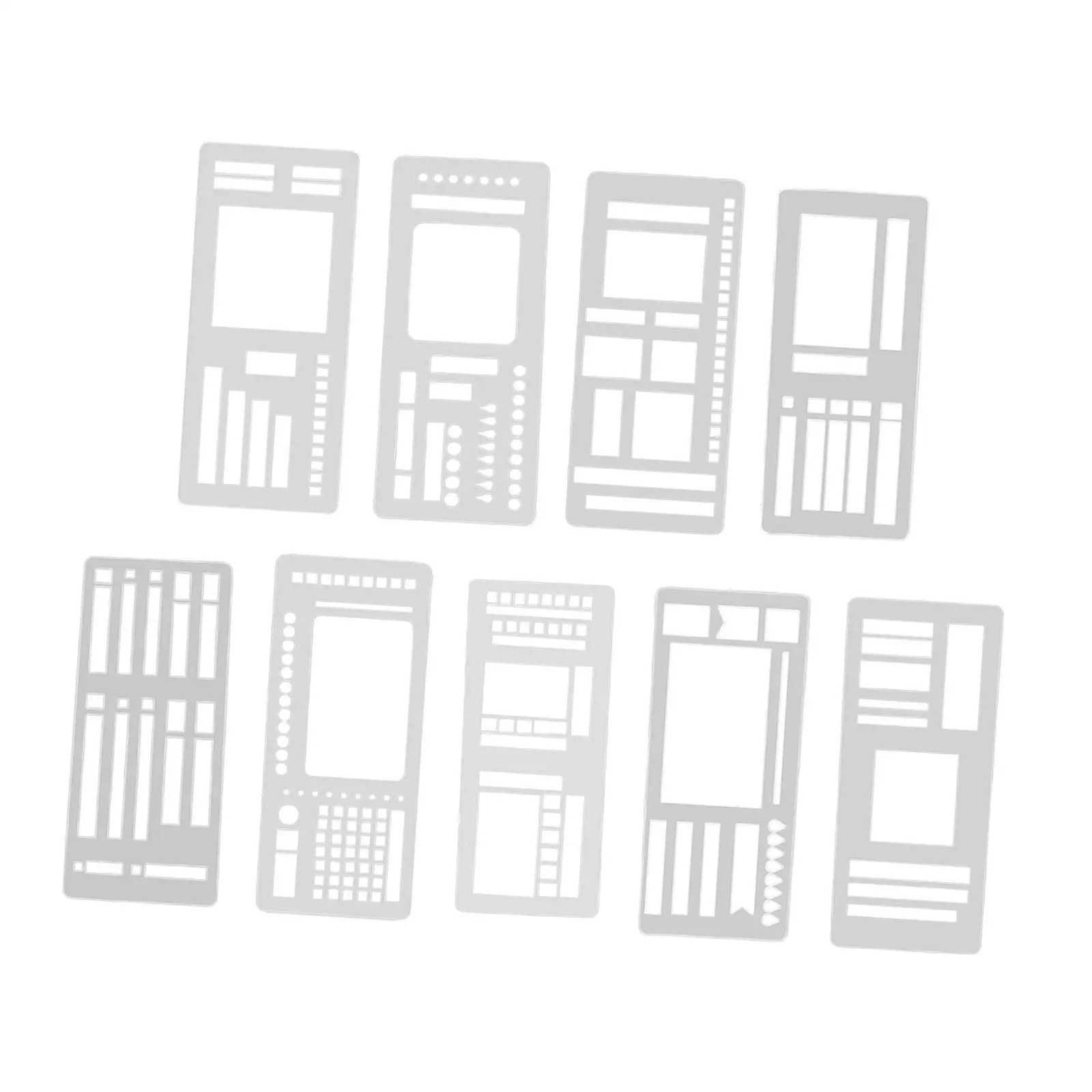 9 Pieces Journal Stencil Drafting Tool DIY Crafts Multifunction Hollow to Do Lists Tasks DIY Drawing Templates for Scrapbook