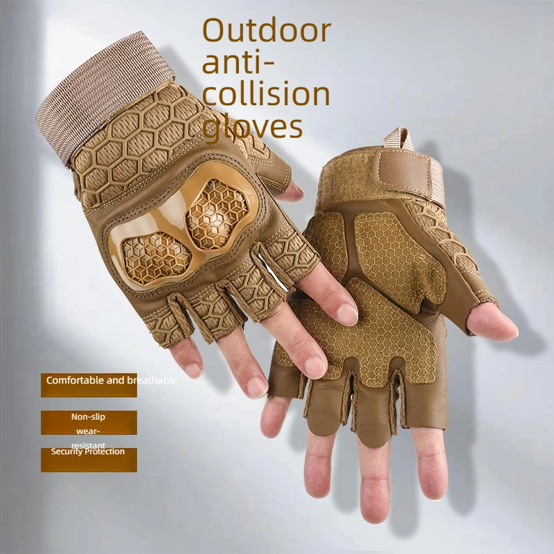 

Tactical half-finger gloves sports riding off-road motorcycle training outdoor hard shell protection anti-fall foreign trade