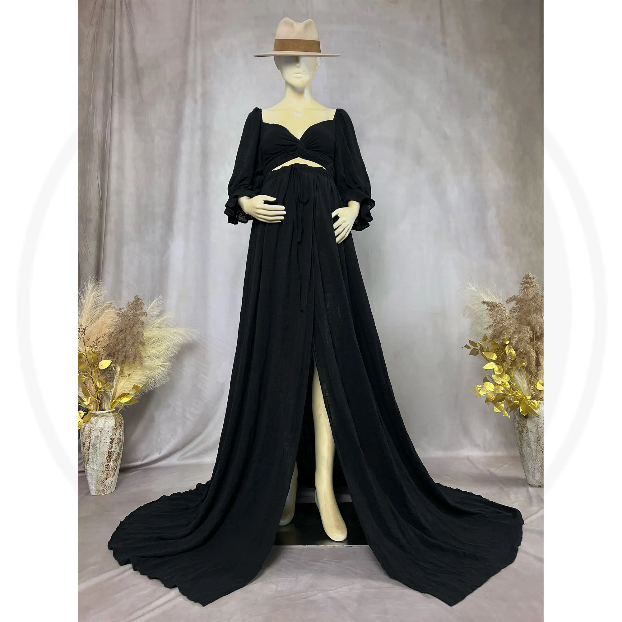 

Don&Judy Maternity Dress Photoshoot Sexy Slit Elegant Baby Shower Dresses for Pregnant Woman Clothing Wedding Dresses