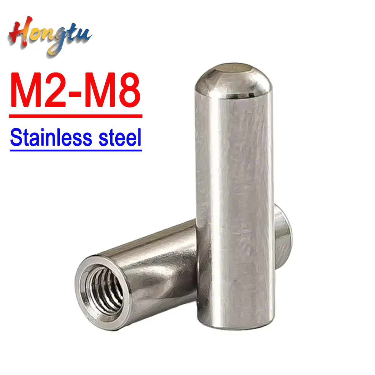 

Stainless steel positioning pins (M2-M8) - round head, one end, cylindrical, with internal thread and hole