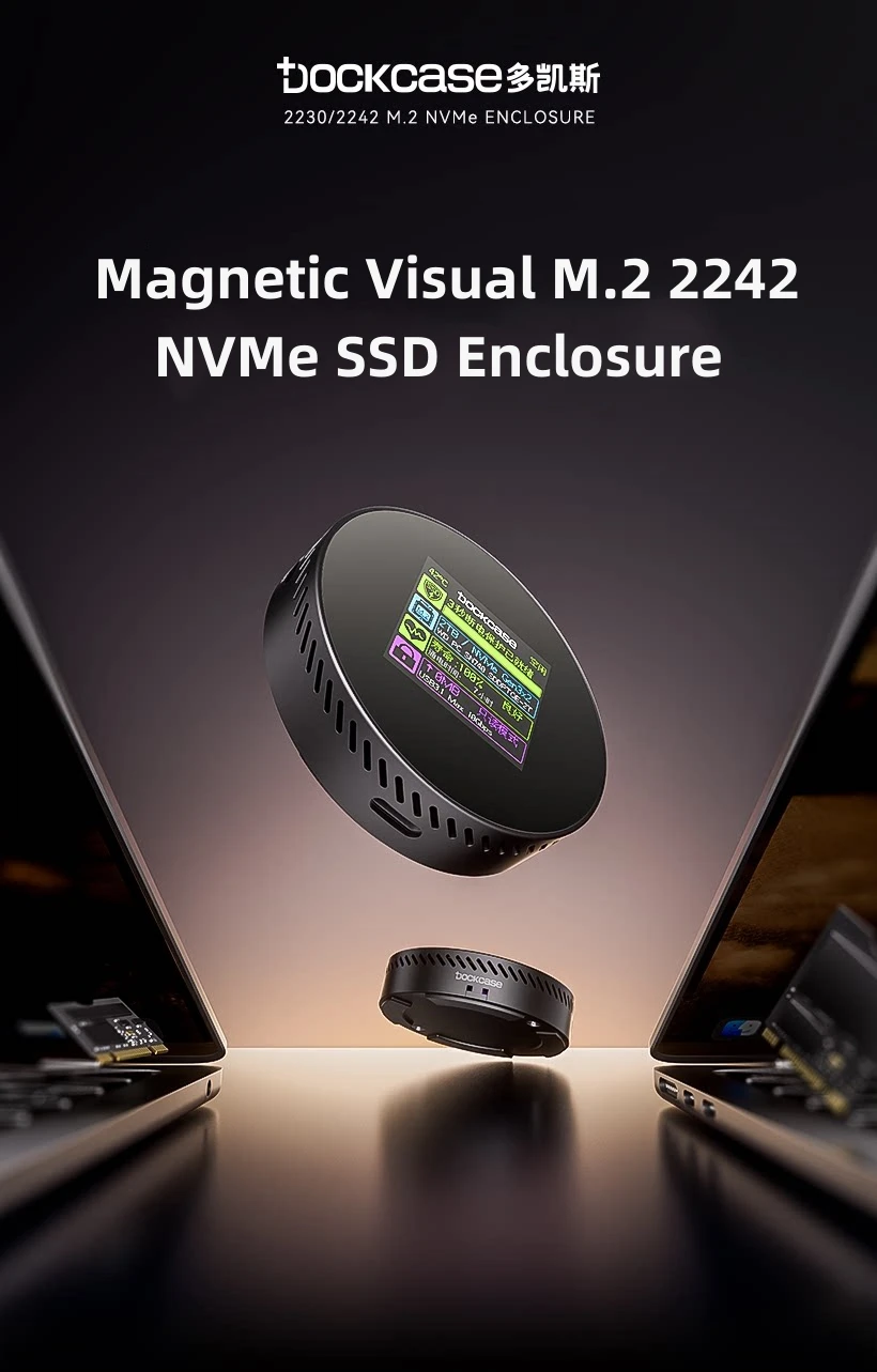 

Magnetic 2230 2242 M.2 NVMe SSD Enclosure USB 3.2, External Solid State Drive Reader Case for Steam Deck,Aluminum,10Gbps,100W PD