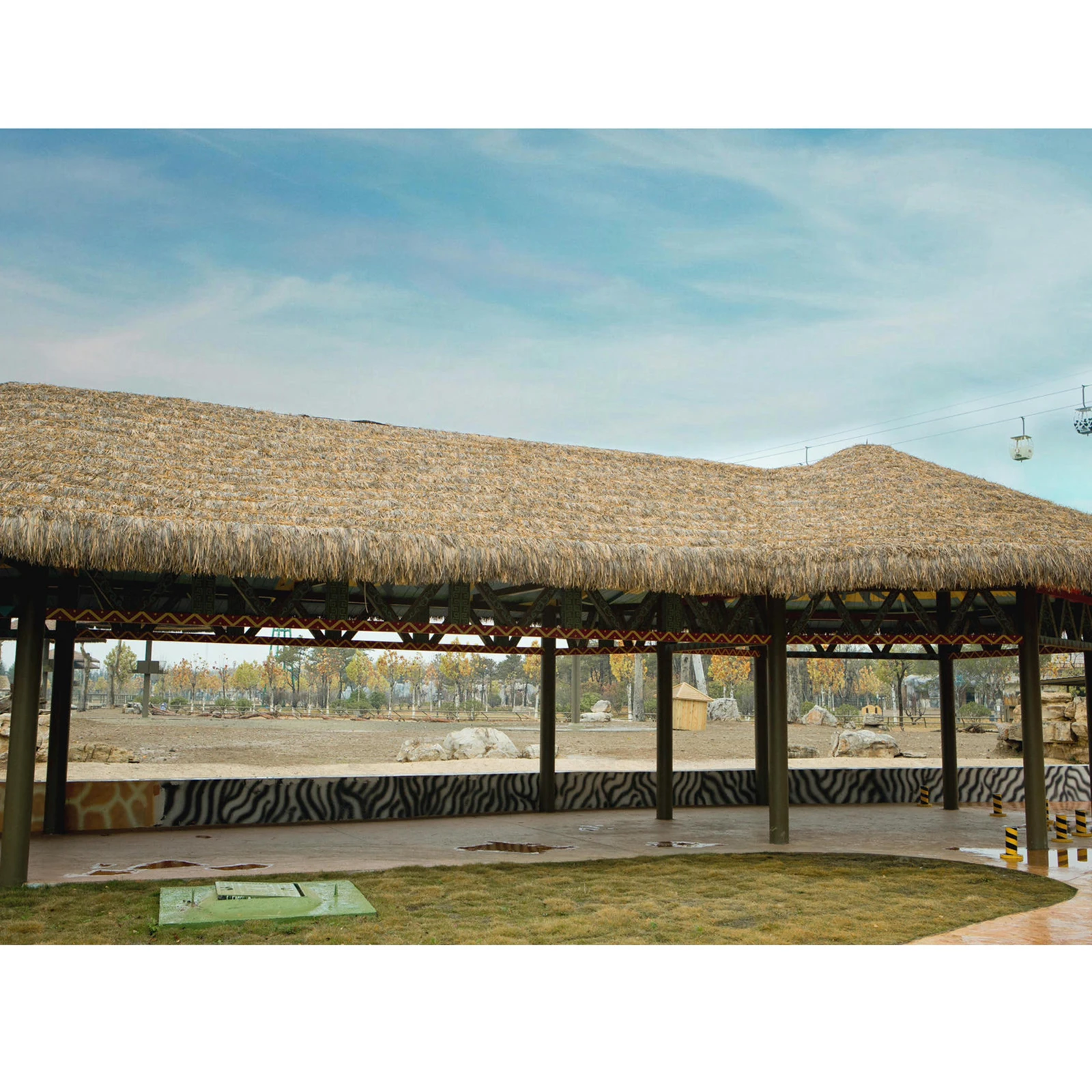 Palm Thatch Roll Hut Thatch Easy to Install Artificial Straw Roof Thatch Grass Thatch Roll for Tiki Bars Huts Fence Decoration