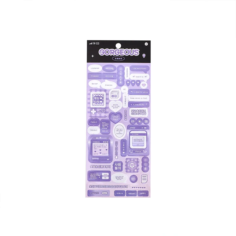 1 Pc Cute Colorful Cartoon Frame Pattern Stickers Korean Sticekrs DIY Kpop Photo Scrapbooking Journaling Deco Toploader Stickers