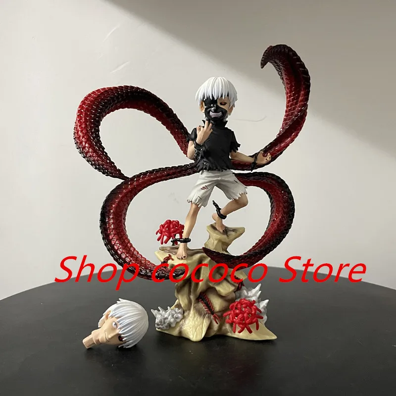 18cm Tokyo Ghou Anime Figure Gk Kaneki Ken Figures Kaneki Ken 2 Heads Pvc Statue Model Collection Decoration Toys Christmas Gift