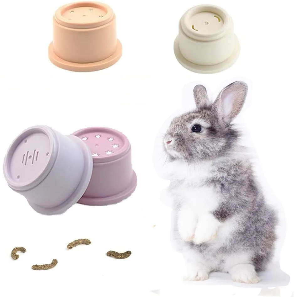 8pcs Rabbit snack cup stacking cup toy plastic nested cup early education cognition hamster and squirrel food hunting smelling