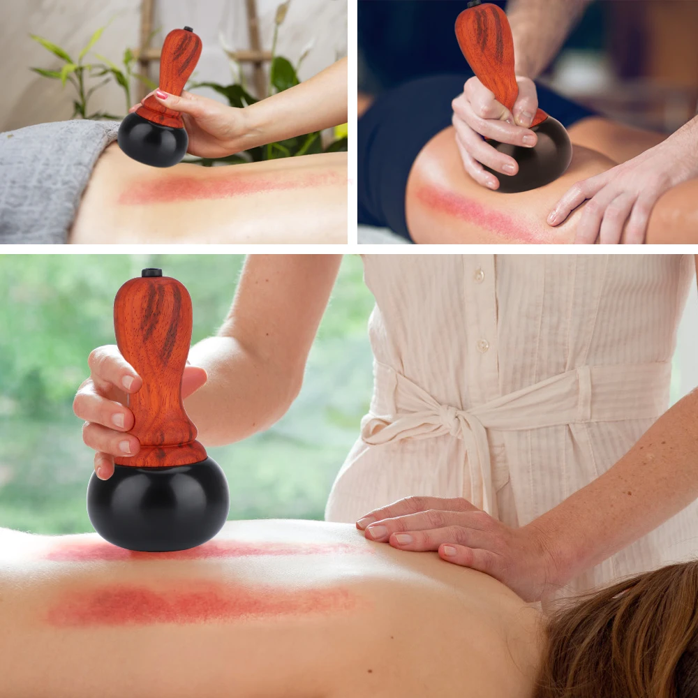 Hot Stone Gua Sha Electric Massager Neck Back Full Body Hot Compress Jade Warming Moxibustion Dredging Meridian Massage Devices