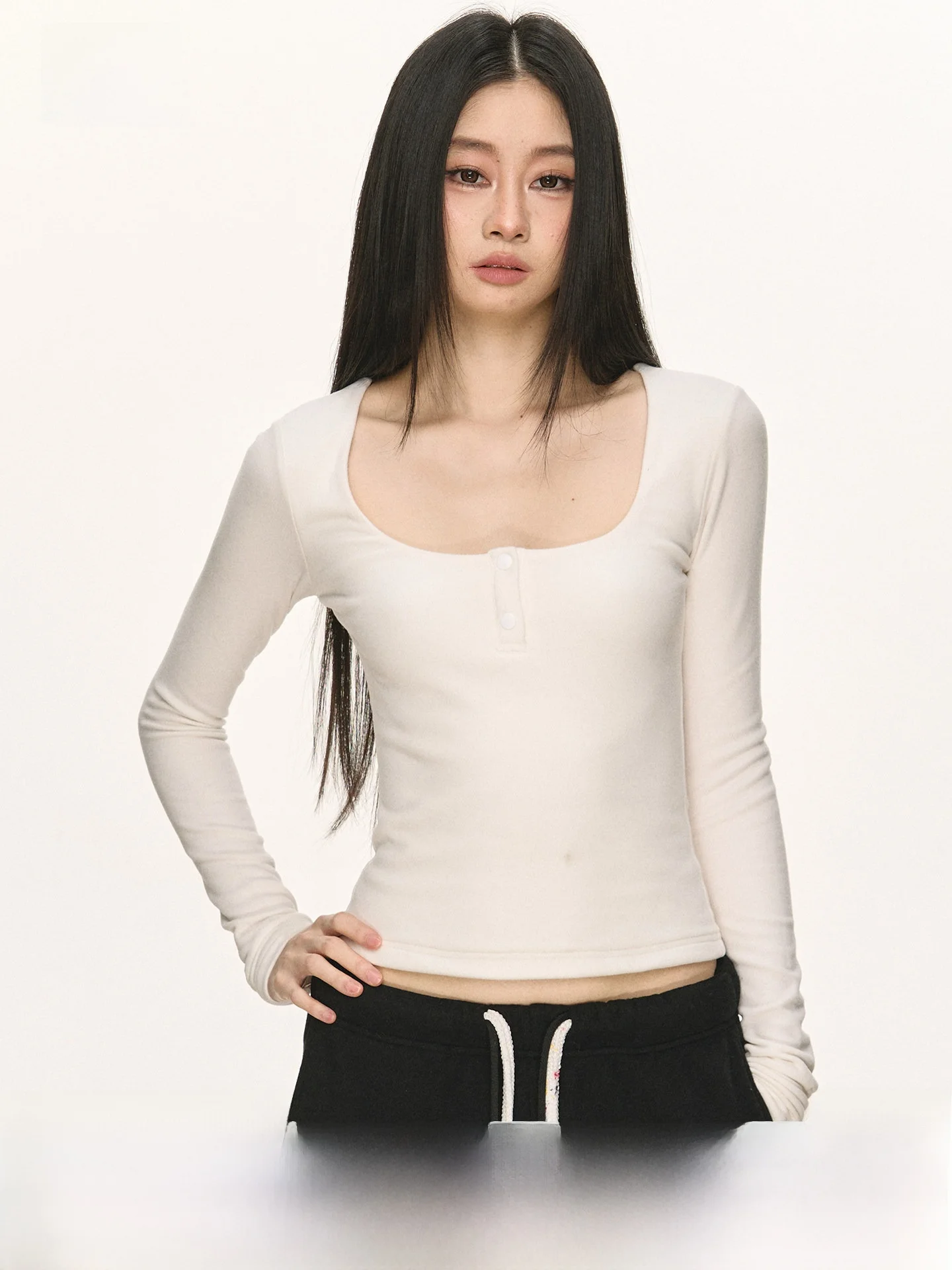 

Женская облегающая футболка Anna Aneae с длинным рукавом, базовая, повседневная, весенняя новинка, с круглым вырезом, цветная