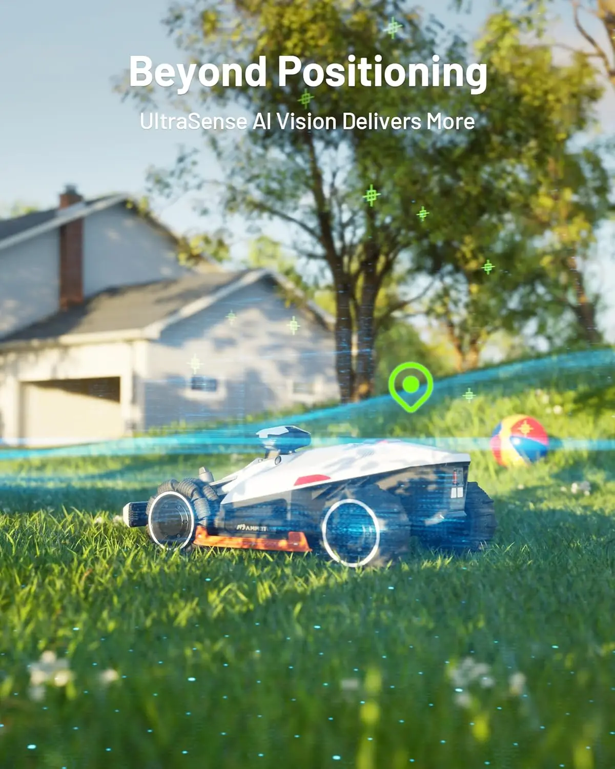 2 AWD 3000X Robot Lawn Mower, All-Wheel-Drive for 80% Slope, Perimeter Wire Free for 0.75 Acre UltraSense AI Vision