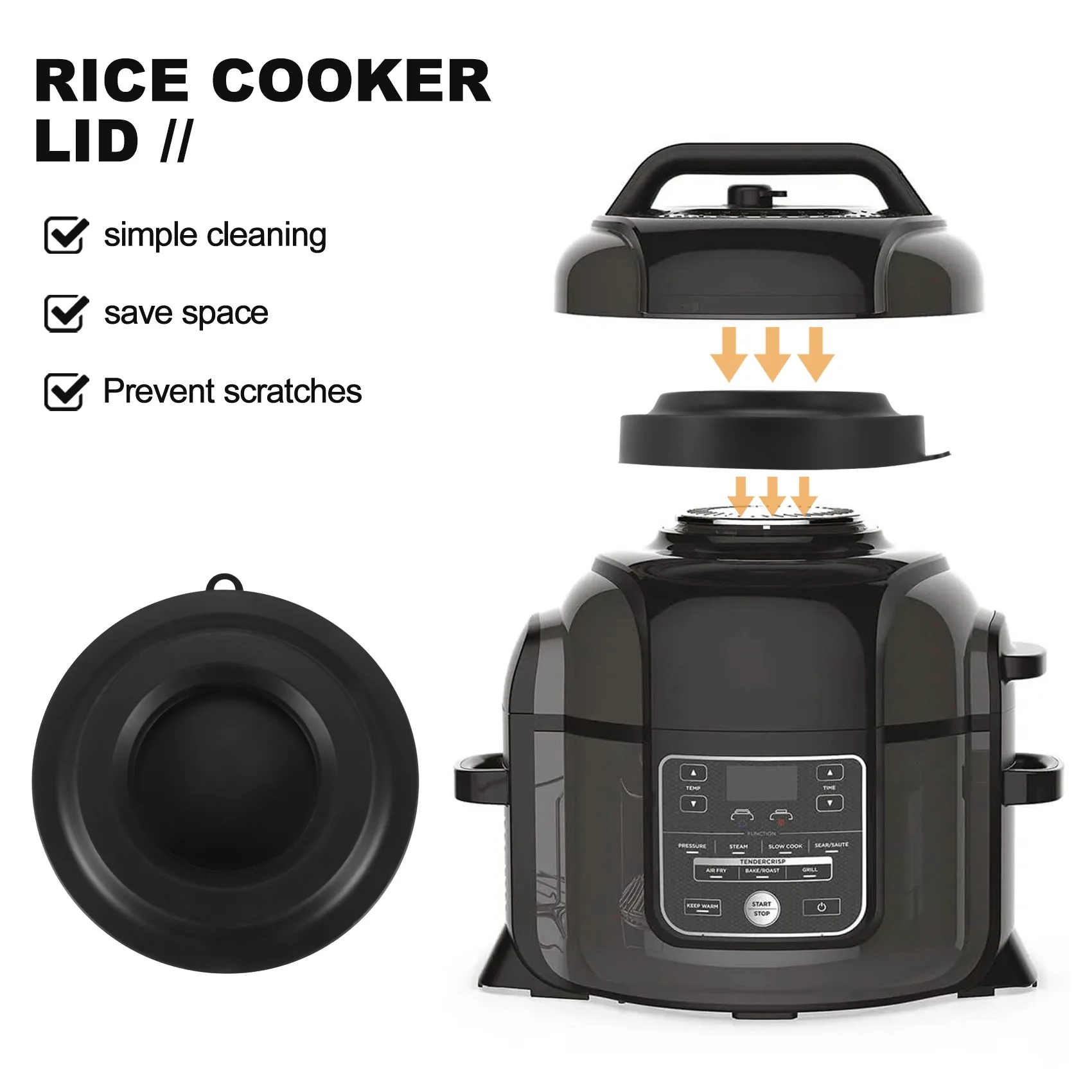 حامل بغطاء من السيليكون ، ملحقات متوافقة مع نينجا فودي طنجرة ضغط ومقلاة هوائية ، 5 Qt ، 6.5 Qt و 8 Quart