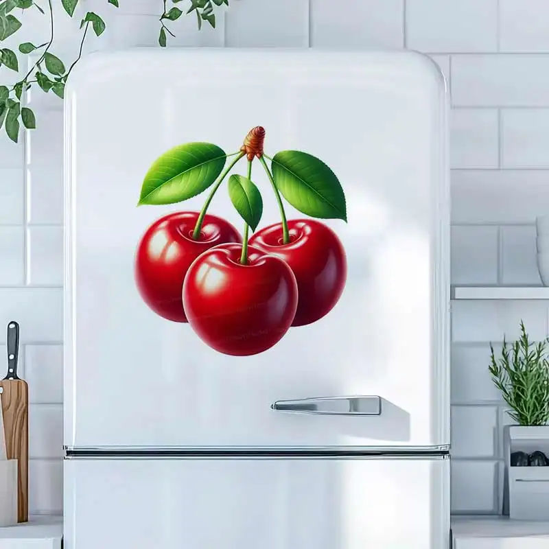 Tempting Cherry Fruit Wall Stickers Kitchen Decoration Dining Room Living Room Cabinet Refrigerator Home Decoration Decal S616
