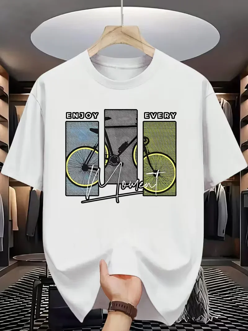 

Bicycle Graphic Men's Cotton T-Shirt Enjoy Every Moment Casual