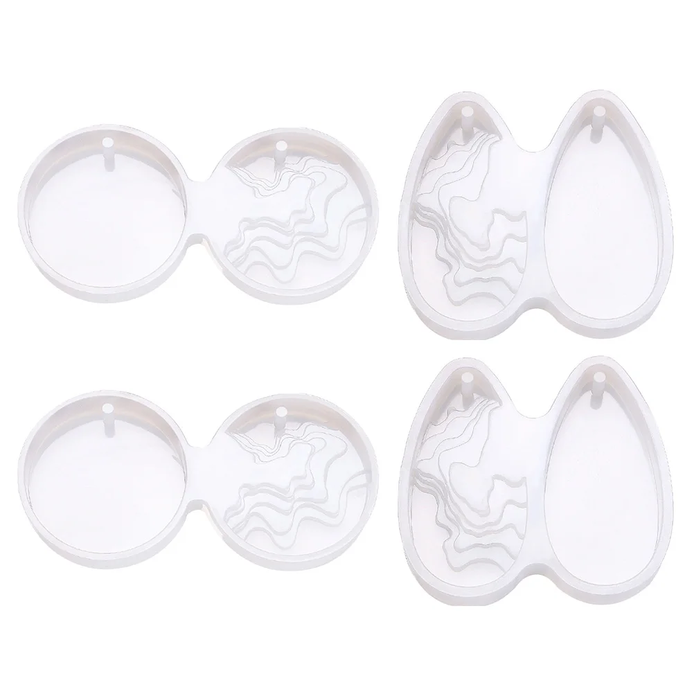 

4 шт., силиконовые кристаллические формы для литья из смолы, кулон, ювелирные изделия, сделай сам, форма, гибкое подвесное отверстие, очаровательный инструмент для рукоделия