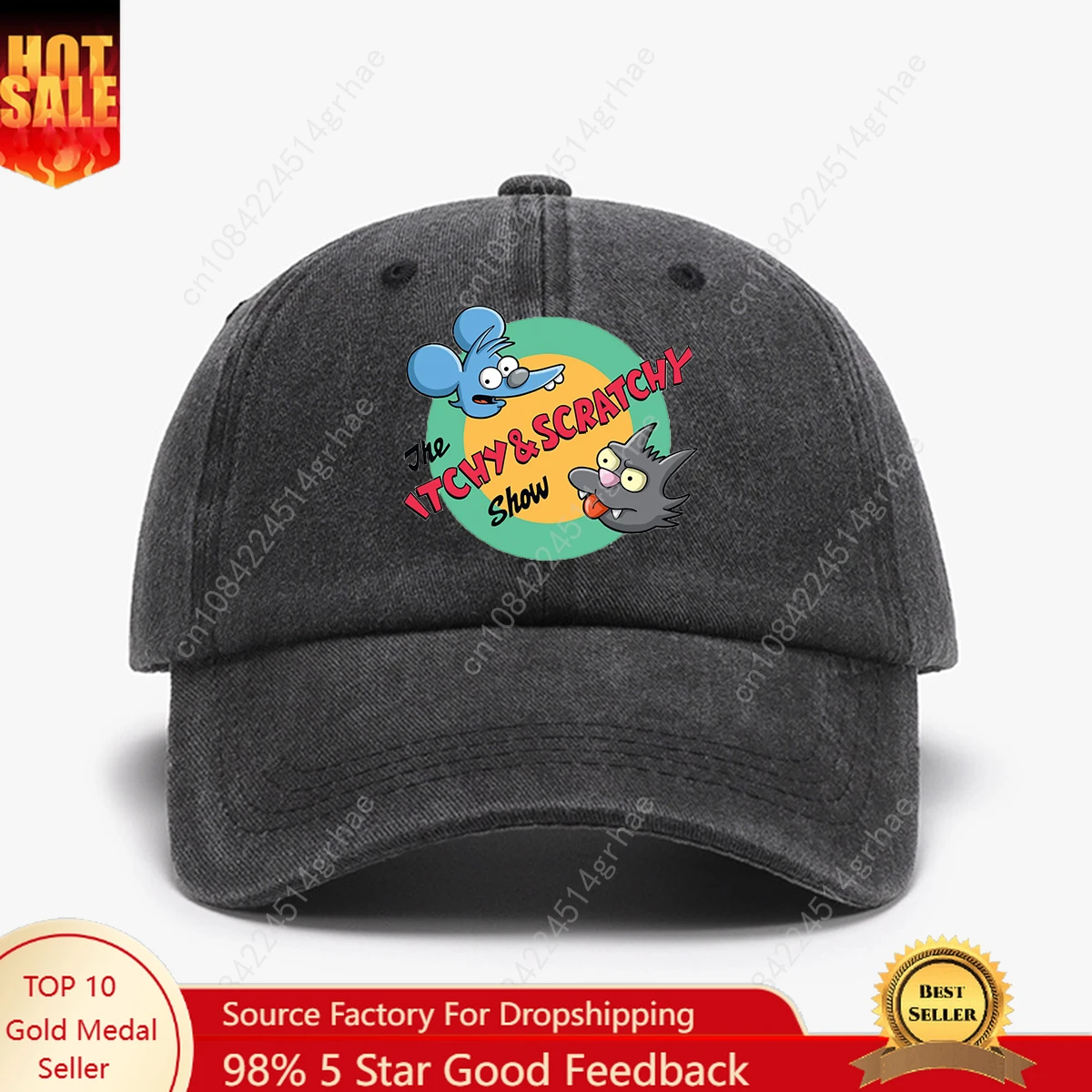 

1pc Printed Baseball Cap Men's Retro Washed Distressed Sun Hat Outdoor Fashion Accessory Hat