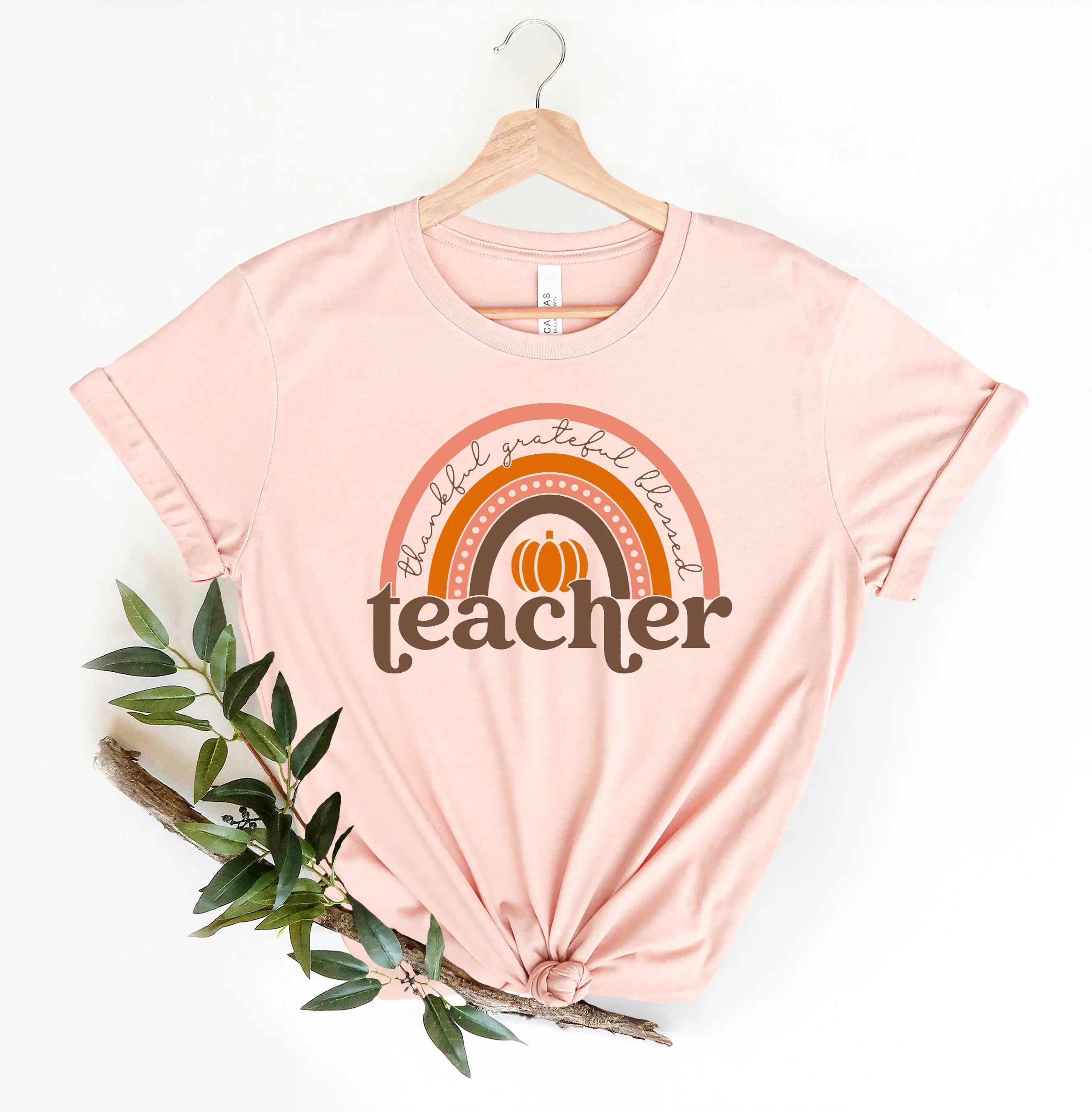 T-shirt Aliments de l'enseignant, Thanksgiving, automne, reine, arc-en-ciel