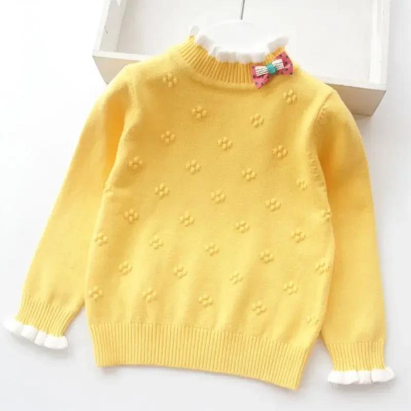 Pullovers de malha grossa infantil, suéteres quentes para meninas, moda infantil, RT131, outono, inverno, novo, 2023