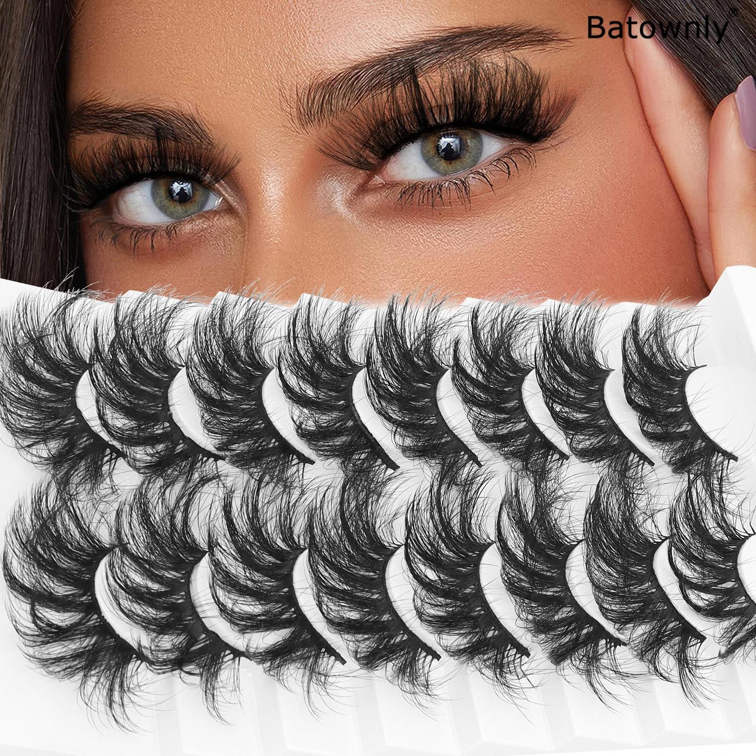 28mm Dense Puff Long False Eyelashes 3D Volume Wavy Loose Look False Eyelashes Exaggerated Eyelash Extension 8 Pairs