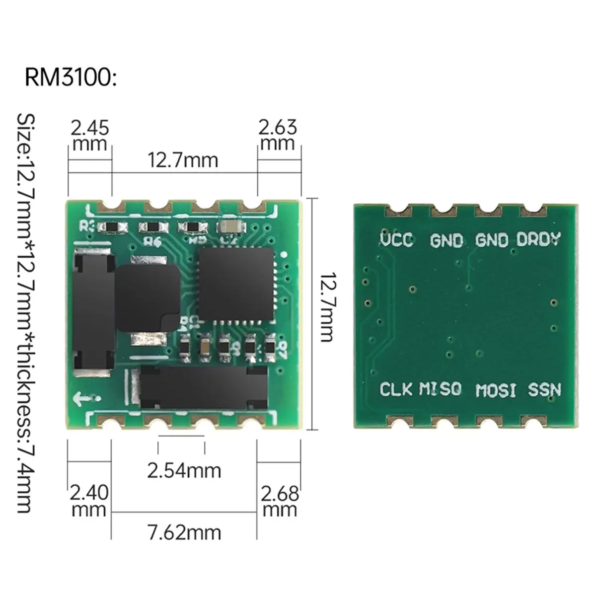 Punctual- RM3100 Magnetometer Compensation Chip, PNI RM3100 High-Accuracy Magnetometer for Geomagnetism, SPI Interface