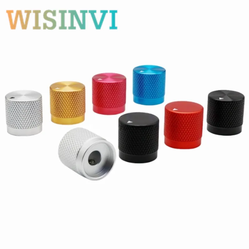 5pcs Aluminum Alloy Knob Potentiometer Cap Electronic Instrument Equipment Knob Cap Diameter 17mm Height 17mm Circular Hole 6MM