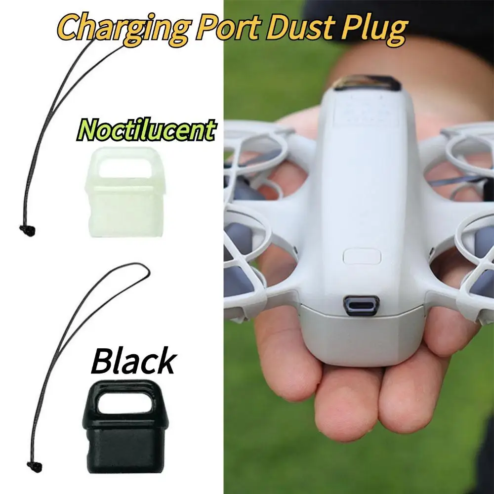 1/2/3Pcs For DJI Neo Charging Port Noctilucent Dust Plug Handheld Drone Silicone Dust Plug With Hanging Rope Cover Accessories