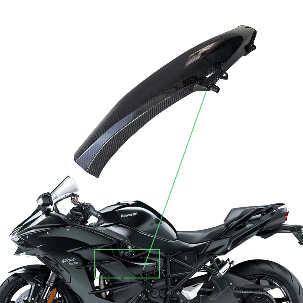 

100% 3K Carbon Fiber Motorcycle Accessories Air Intake Pipe Tube Protector For Kawasaki H2 H2R 2015 - 2018 2019 2020 2021 2022