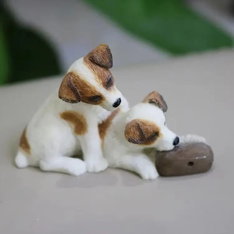 Jack Russell Terrier  Animal Resin Model Action Figure Decoration Simulation Dog Pet Figurines Toys Christmas Kids Gift Doll