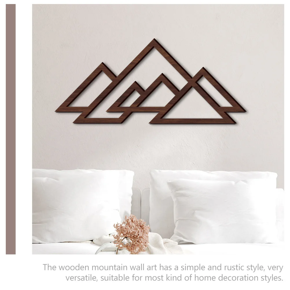 

Mountain Wall Decor Art Hanging Vintage Home Wooden Mountains Shape Display Nature Office Decorations