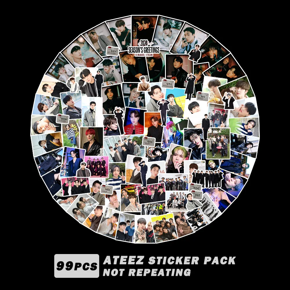 

99Pcs/Set Kpop ATEEZ New Album THE WORLD EP.FIN WIL Stickers Waterproof High quality HD Photo for laptop Cup Notebook Fan Gifts