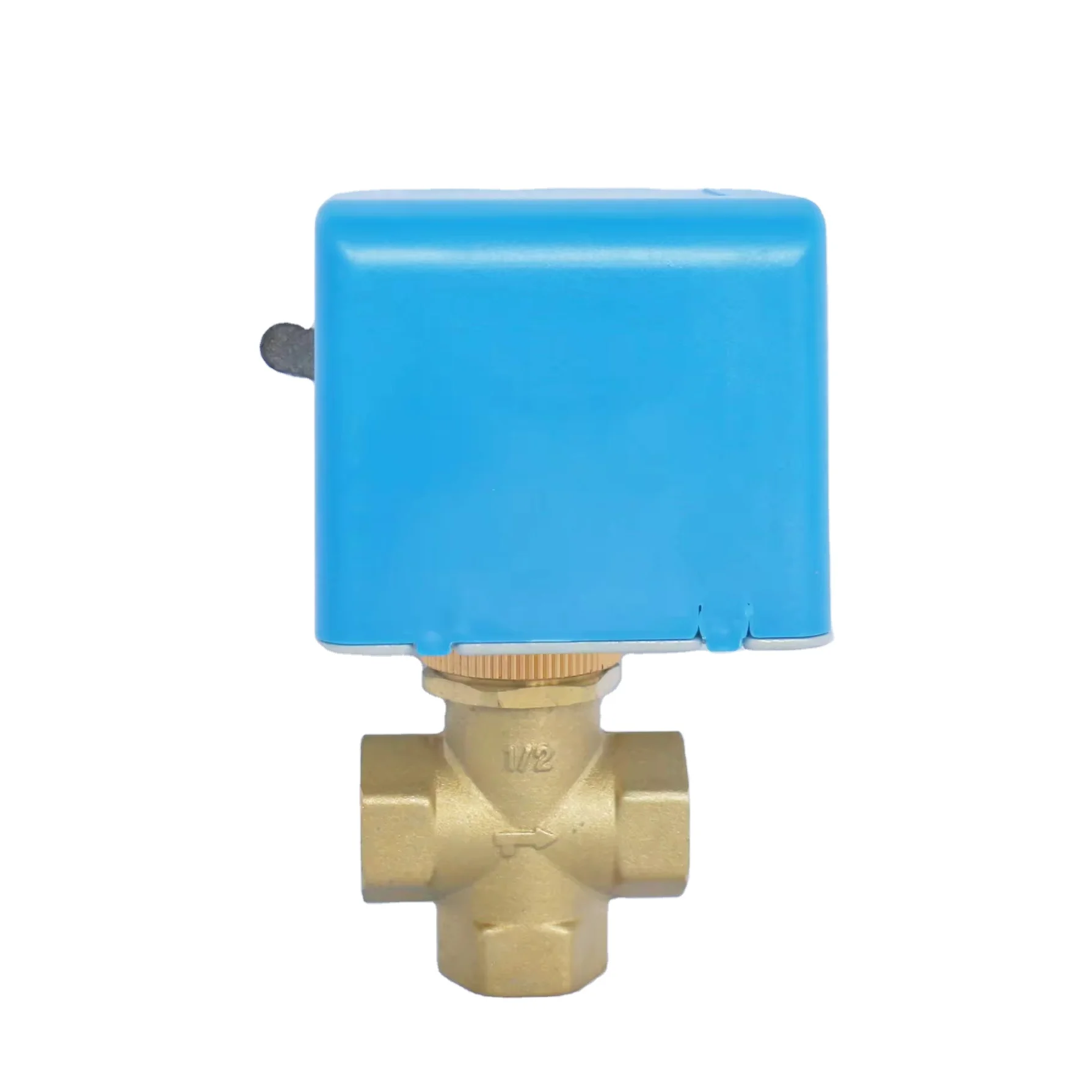 الأكثر مبيعًا في صمام التوقف الكهربائي ثلاثي الاتجاه للتحكم في تدفق المياه DN15 AC220V مع المحرك الكهربائي