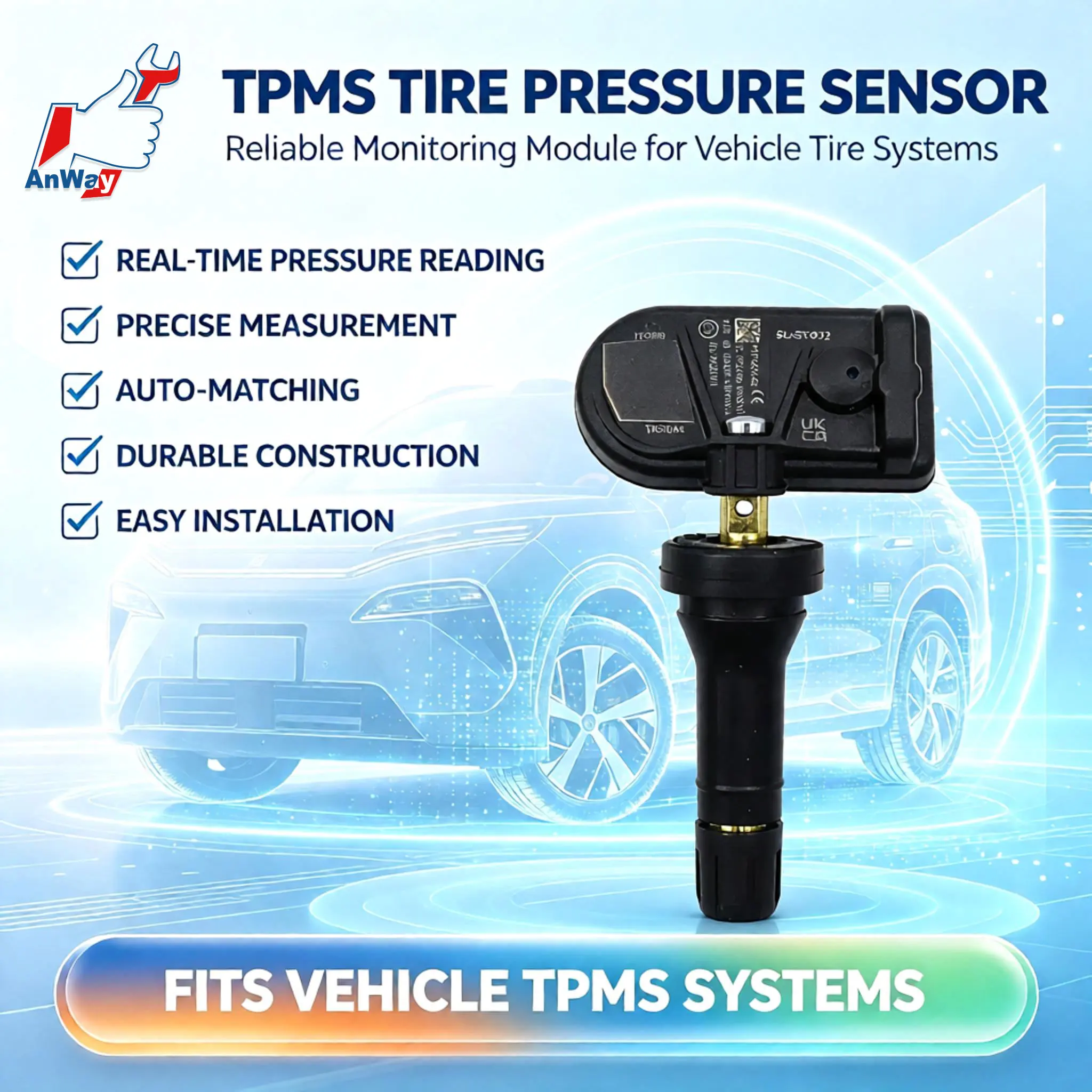 Custom Fit Car Tire Pressure Sensor For BYD Tang L plus 2015-2026 Tire Monitoring System Auto Learn TPMS Sensor High Accuracy