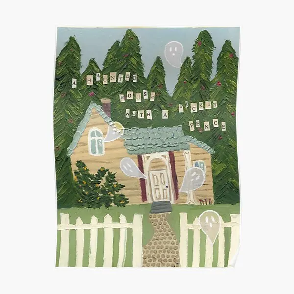 

Настенный плакат с изображением дома с привидениями Фиби бриджерс, винтажный декор с рисунком, картина для комнаты, домашний декор, современное настенное украшение без рамки