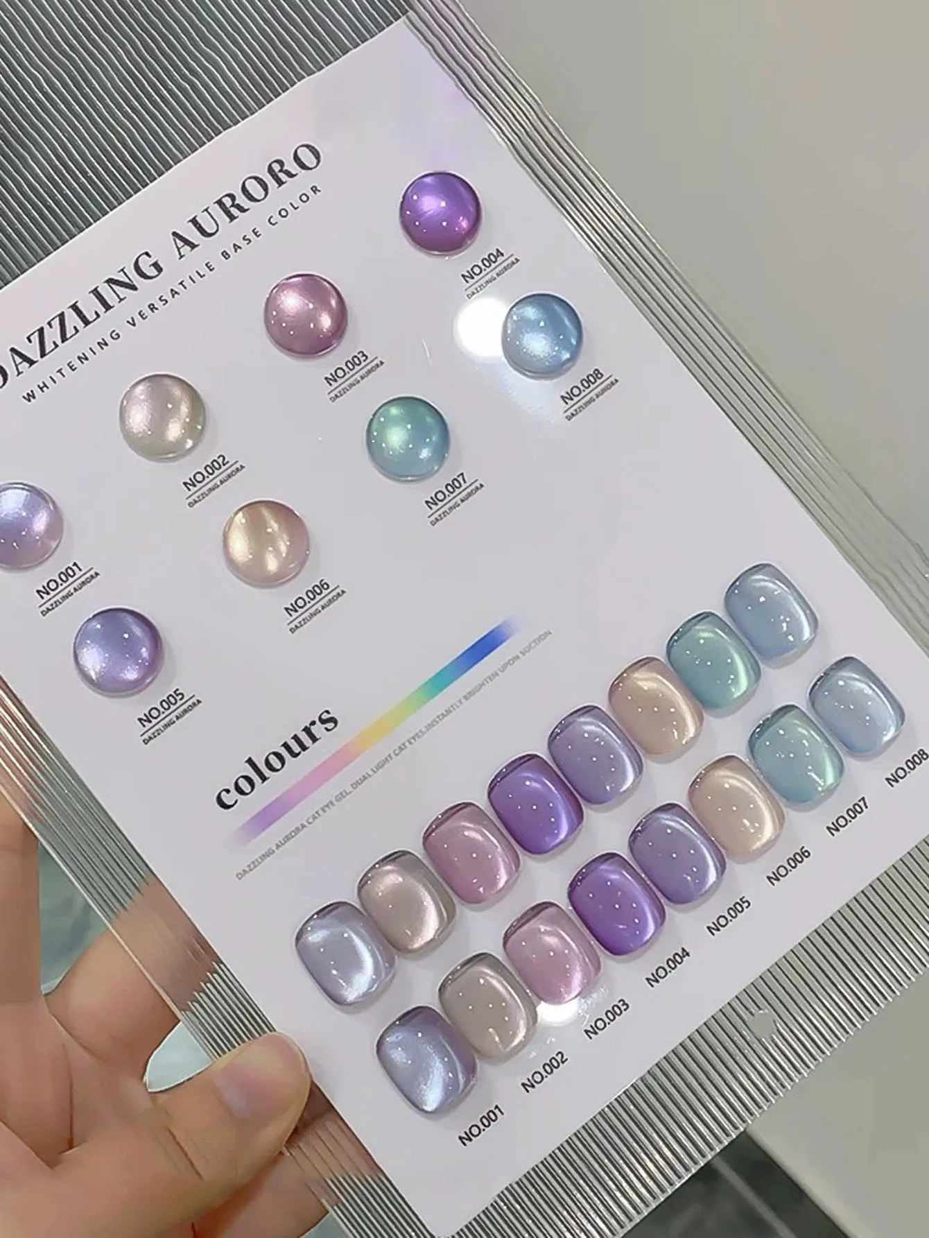 

8PCS 2026 New Trendy Nail Art Fashion Phototherapy Iceland Aurora Blue-Green-Purple Cat Eye Gel Magnetic Powder Gold Nail Polish