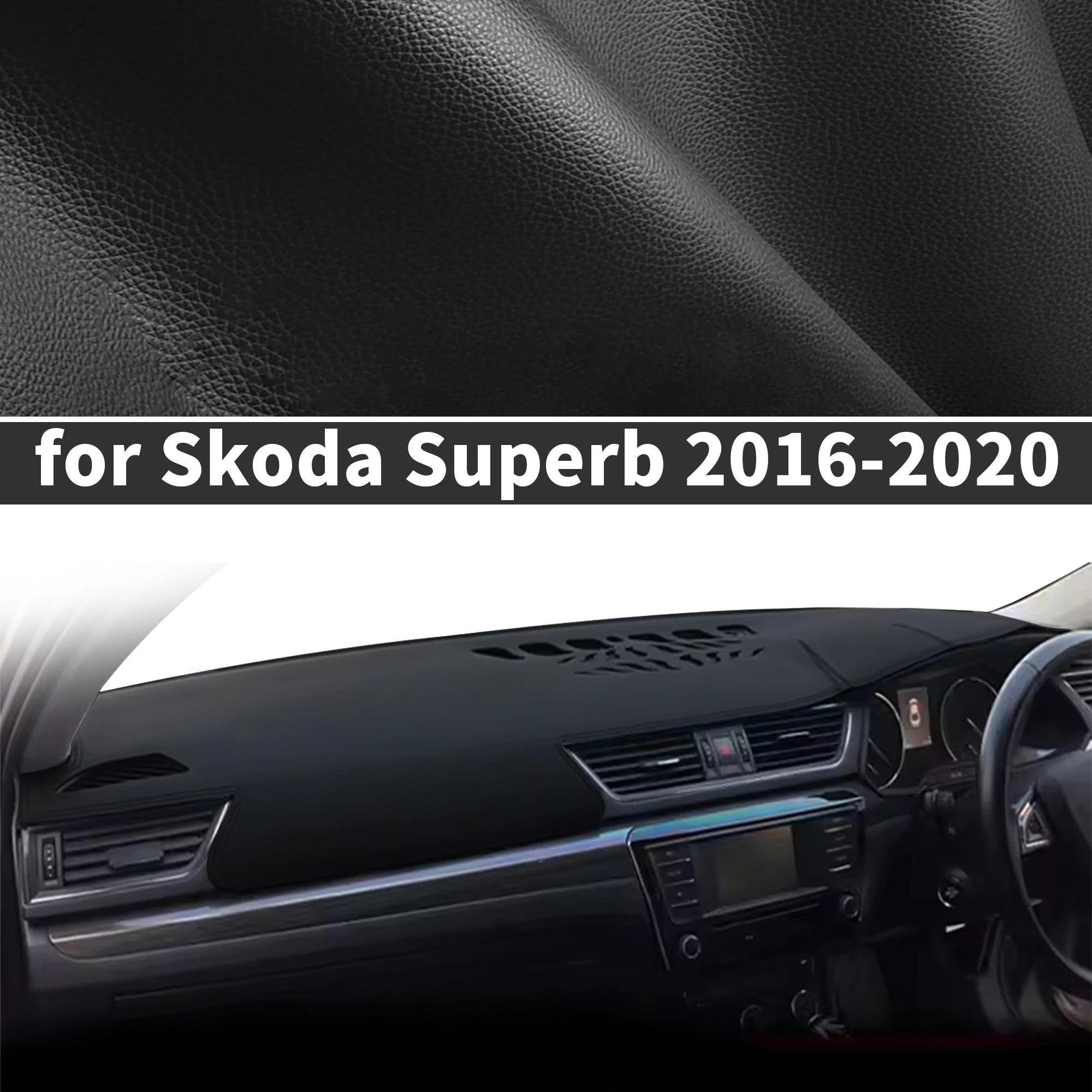 Pour Skoda Superb MK3 2016-2020, couvre-tableau de bord sur mesure, pare-soleil, tapis anti-éblouissement, anti-reflet, tapis de tableau de bord