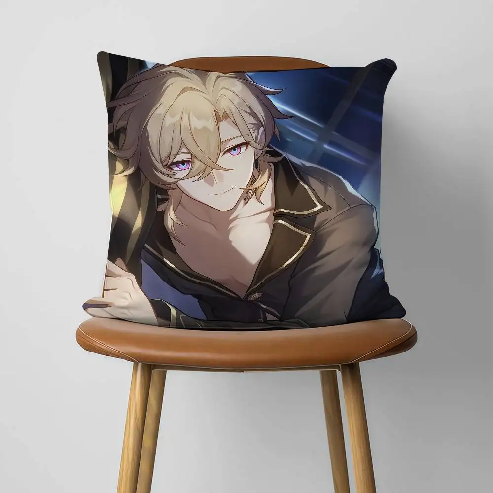 Honkai Star Rail Aventurine 30x30cm 45x45cm Pillow Case Decor Protective Covers Comfortable Soft For Sofa Living Room Home Offic