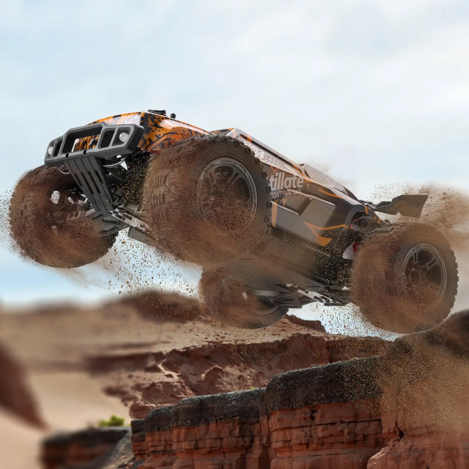 

Remote Control Car, 1:10 Scale RC Car for Kids, All Terrain 4WD Off-Road Truck with 45° Wheelie & Adjustable Speed, 50 km/h