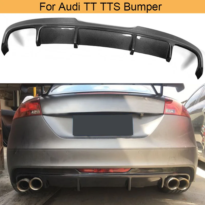 Carbon Fiber Rear Bumper Diffuser Lip for Audi TTS 2008 - 2014 TT 2013 2014 Car Rear Bumper Diffuser Lip Spoiler Protector FRP