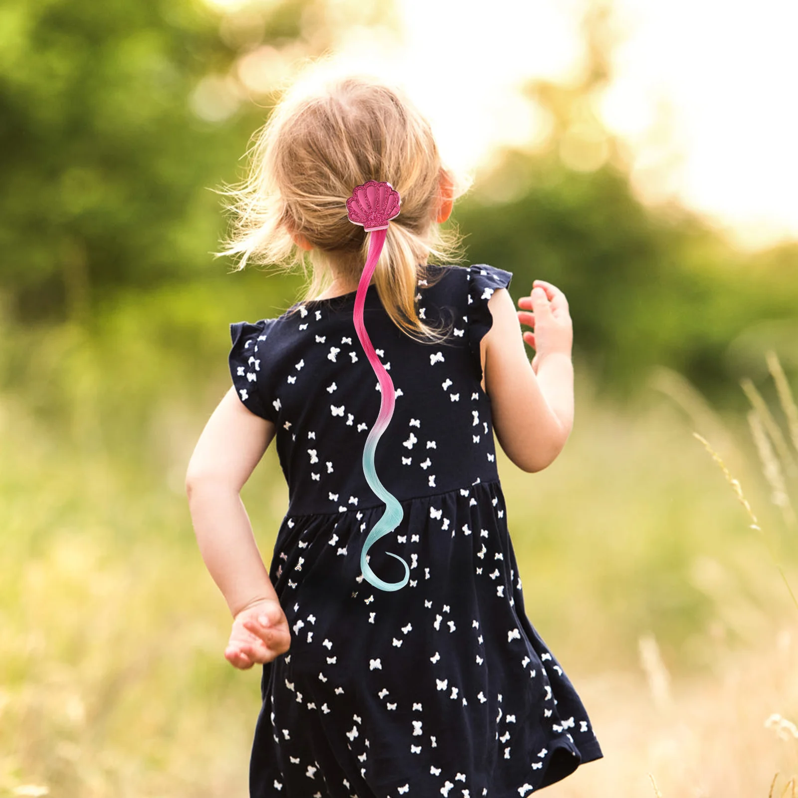 

5Pairs Colored Hair Extensions Hairpin Barrette Bright Flare for Hair Easy Match Outfits Occasions Realistic Vivid