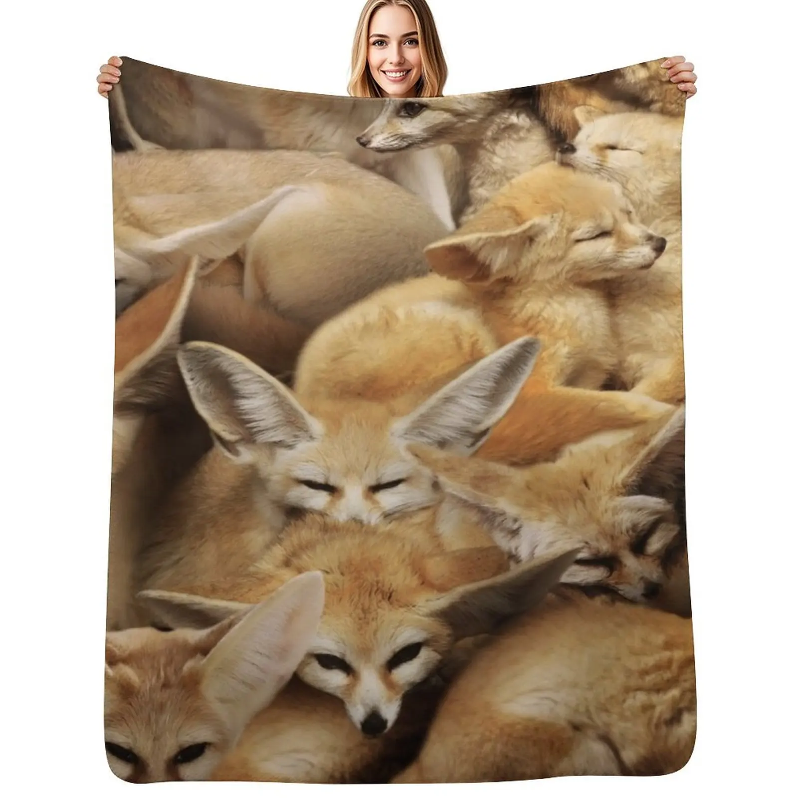 Fennecs Throw Blanket Decorative Soft Throw Blanket for Couch Sofa