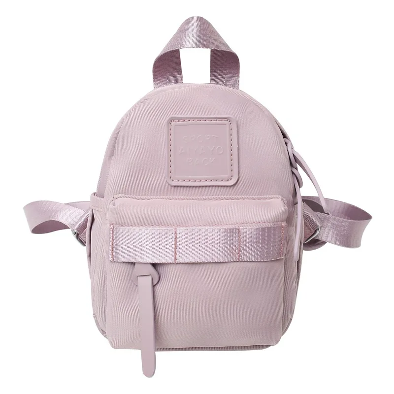 Fashion Children Mini Backpack Harajuku Nylon Knapsack Solid Color Cute Double Shoulder Bag Multiple Pockets Kid School Bag