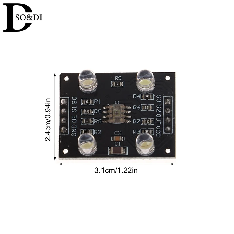 Cor Reconhecimento Sensor Módulo Acessórios para MCU, DIY DC 3-5V Entrada, TCS230, TCS3200