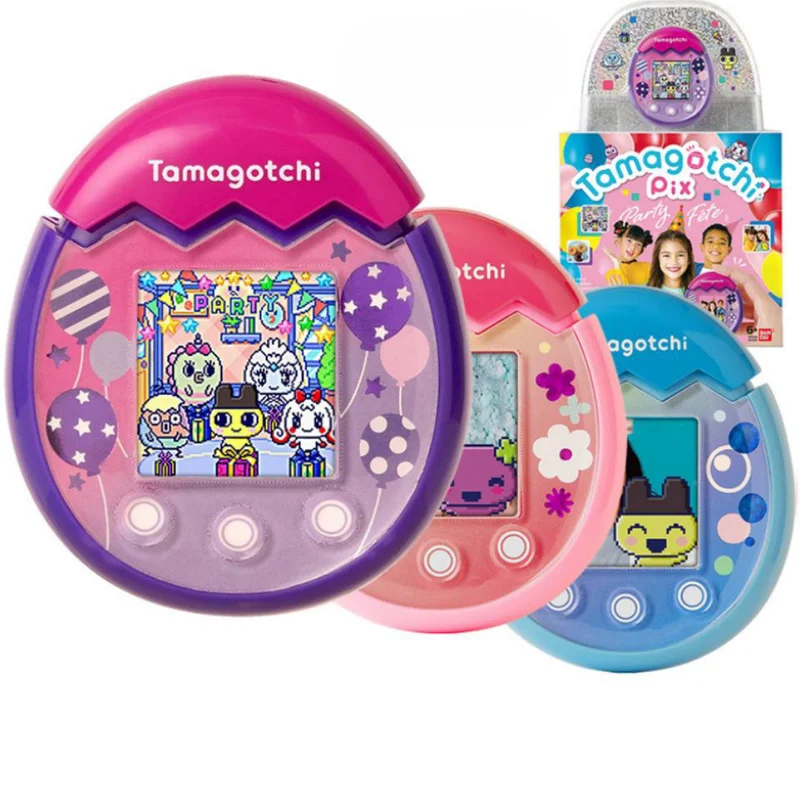 Original Tamagotchi Bandai Party Pix Electronic Virtual Pet Machine Color Screen Interactive E-pet Game Fun Toy  Halloween Gifts